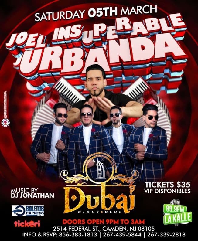 Event - JOEL INSUPERABLE, URBANDA EN VIVO ! CAMDEN NEW JERSEY - Camden, New Jersey - March 5, 2022 | concert tickets