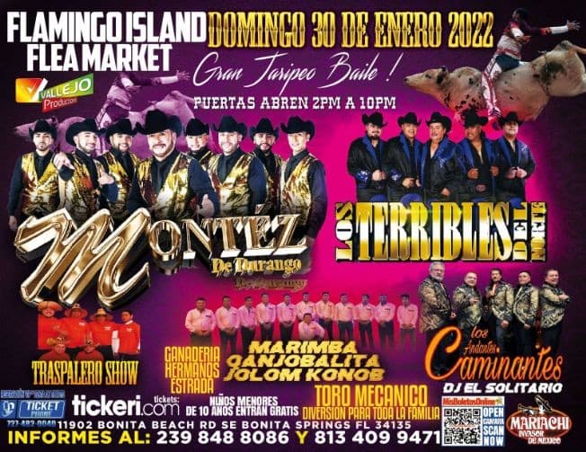 Event - MONTEZ DE DURANGO, LOS TERRIBLES DEL NORTE, LOS CAMINANTES EN VIVO ! BONITA SPRINGS FLORIDA - Bonita Springs, Florida - January 30, 2022 | concert tickets