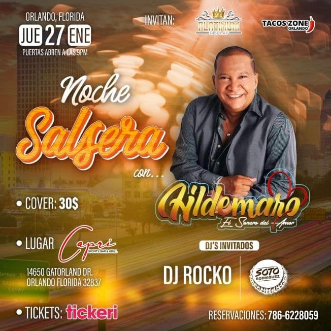 Event - Hildemaro en Concierto ! Orlando Florida - Orlando, Florida - January 27, 2022 | concert tickets