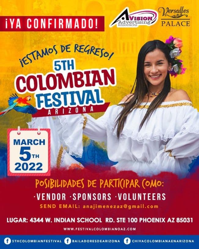 Event - 5TH COLOMBIAN FESTIVAL - PHOENIX ARIZONA - Phoenix, Arizona - 5 de marzo de 2022 | concert tickets