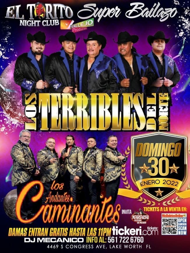 Event - LOS TERRIBLES DEL NORTE LOS ANDANTES CAMINANTES EN LAKE WORTH, FL - Lake Worth, Florida - January 30, 2022 | concert tickets