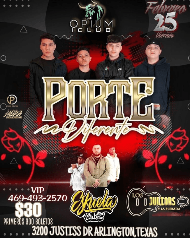Event - PORTE DIFERENTE | ESKUELA DE LAS CALLES EN ARLINGTON, TX - Arlington, Texas - February 25, 2022 | concert tickets