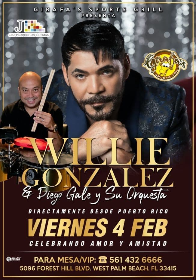 Event - Willie Gonzalez y Diego Gale en West Palm Beach - West Palm Beach, Florida - February 4, 2022 | concert tickets