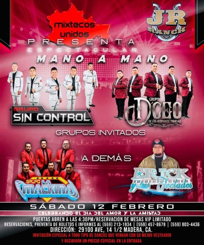 Event - GRUPO SIN CONTROL, GRUPO LA MACKINA, GRUPO DCEO DE LOS HERMANOS TRINIDAD, ERICK Y SUS TECLADOS EN VIVO !  MADERA, CALIFORNIA - Madera, California - February 12, 2022 | concert tickets