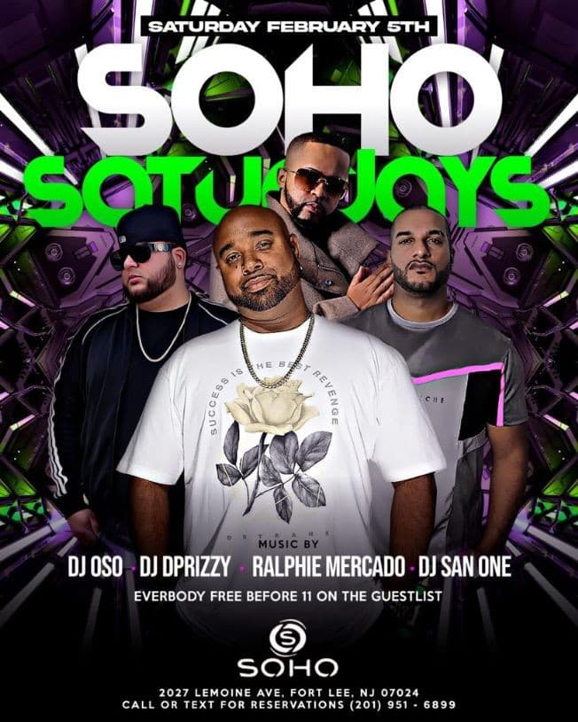 Event - Soho Saturdays At Soho Nightclub - Fort Lee, New Jersey - February 5, 2022 | concert tickets