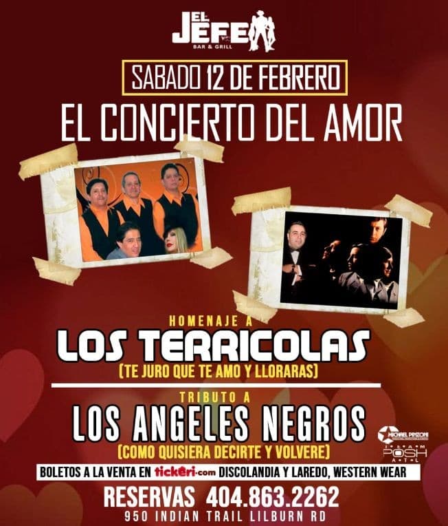 Event - El Concierto del Amor - Los Terricolas y Los Angeles Negros - Tributo - Lilburn, Georgia - February 12, 2022 | concert tickets