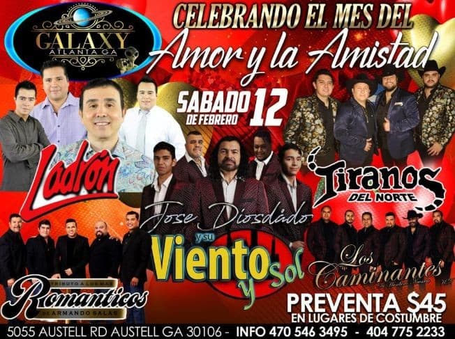 Event - CELEBRANDO EL MES DEL AMOR Y LA AMISTAD CON LADRON, TIRANOS DEL NORTE EN ATLANTA,GA - AUSTELL, Georgia - February 12, 2022 | concert tickets