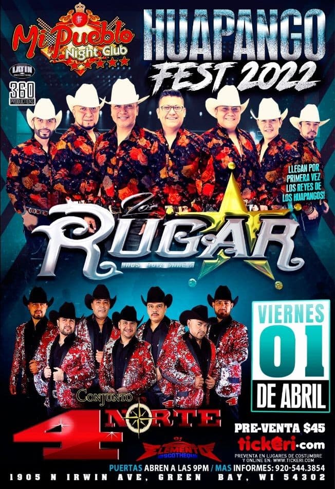 Event - LOS RUGAR, CONJUNTO 4 NORTE EN VIVO ! GREEN BAY WI. - Green Bay, Wisconsin - April 1, 2022 | concert tickets