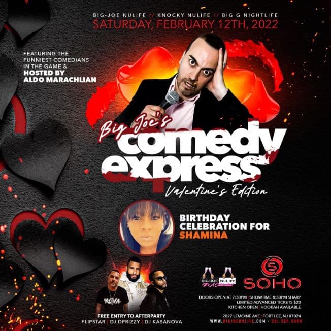 Event - Big Joe Comedy Express Super Bowl Weekend At Soho Nightclub - Fort Lee, New Jersey - February 12, 2022 | concert tickets