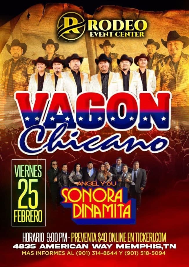 Event - VAGON CHICANO, ANGEL Y SU SONORA DINAMITA  EN CONCIERT0 ! MEMPHIS TENNESSEE - Memphis, Tennessee - February 25, 2022 | concert tickets