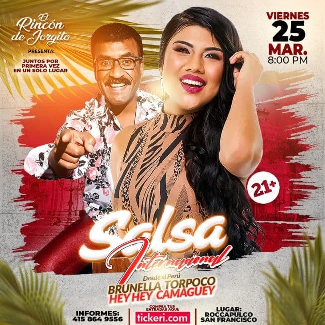Event - BRUNELLA TORPOCO, CAMAGUEY EN VIVO ! SALSA INTERNACIONAL  SAN FRANCISCO CALIFORNIA - San Francisco, California - March 25, 2022 | concert tickets