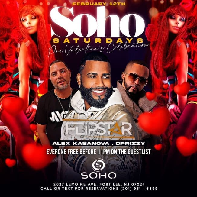 Event - Soho Saturdays Pre Valentines Day Editon At Soho Nightclub - Fort Lee, New Jersey - February 12, 2022 | concert tickets