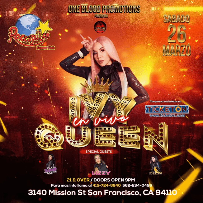 Event - IVY QUEEN EN CONCIERTO ! (OB) SAN FRANCISCO CALIFORNIA - San Francisco, California - March 26, 2022 | concert tickets