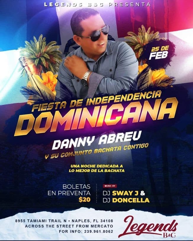 Event - Gran Fiesta De independencia Dominicana ! NAPLES FL. - Naples, Florida - February 25, 2022 | concert tickets