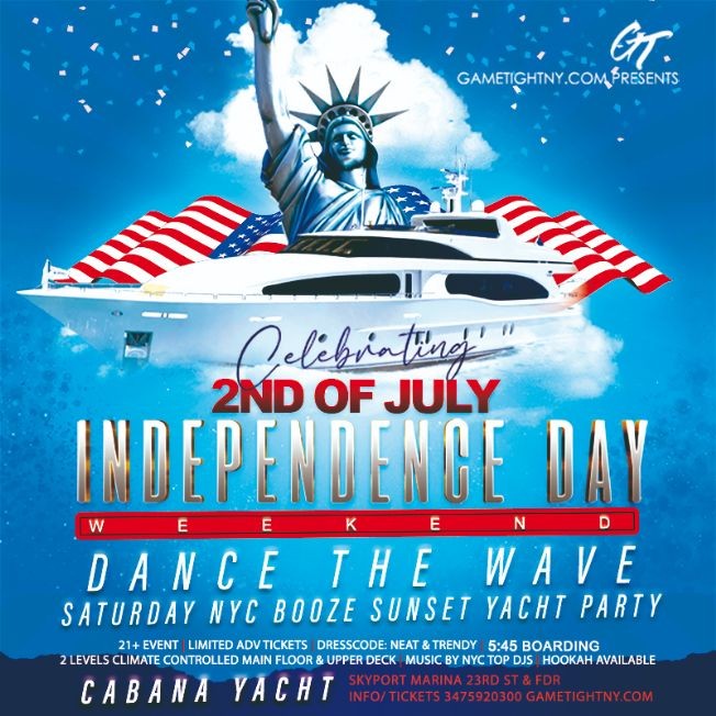 Event - July 4th Weekend Dance the Wave NYC Cabana Yacht Cruise 2022 - New York, New York - July 2, 2022 | concert tickets