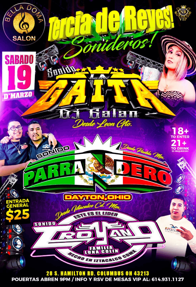 Event - SONIDO GAITA, SONIDO PARRANDERO, SONIDO TROYANO EN VIVO !(NR)  COLUMBUS OHIO - Columbus, Ohio - March 19, 2022 | concert tickets