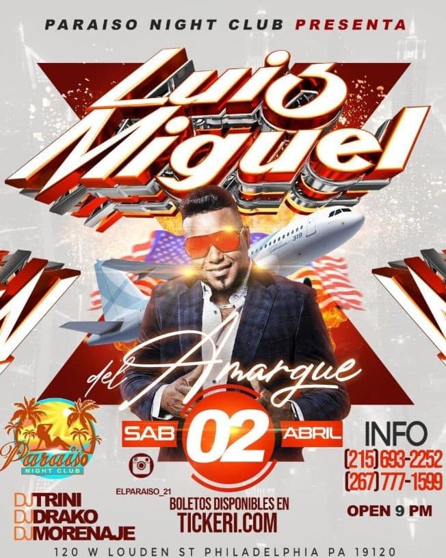 Event - LUIS MIGUEL DEL AMARGUE EN CONCIERTO ! PHILADELPHIA PENNSYLVANIA - Philadelphia, Pennsylvania - April 2, 2022 | concert tickets