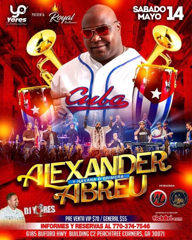 Event - ALEXANDER ABREU & HAVANA D' PRIMERA EN CONCIERTO - Norcross, Georgia - May 14, 2022 | concert tickets