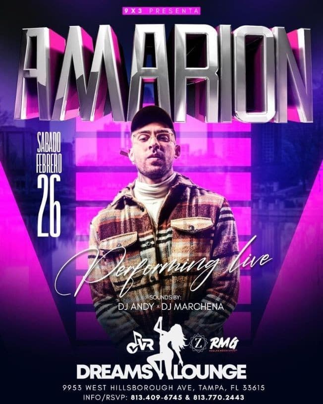 Event - 9x3 Presents AMARION Live Concert TPA, FL - Tampa, Florida - February 26, 2022 | concert tickets