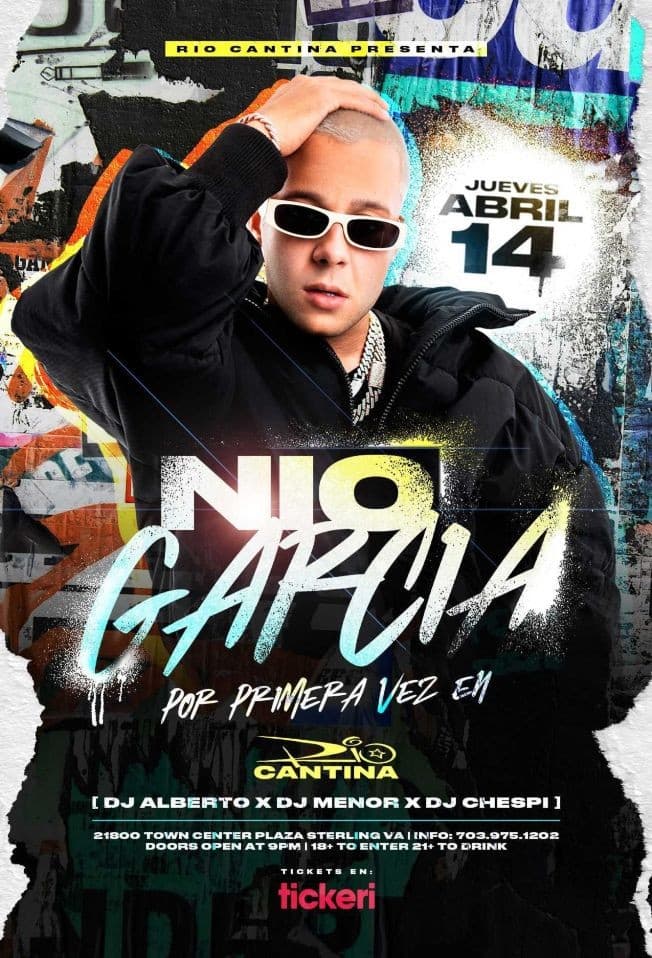 Event - RIO CANTINA PRESENTA " NIO GARCIA " - Sterling, Virginia - April 14, 2022 | concert tickets
