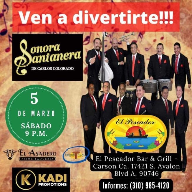 Event - SONORA SANTANERA DE CARLOS COLORADO EN VIVO ! CARSON CALIFORNIA - Carson, California - March 5, 2022 | concert tickets