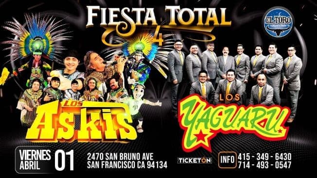 Event - LOS ASKIS, LOS YAGUARU EN VIVO ! SAN FRANCISCO CALIFORNIA - San Francisco, California - 1 de abril de 2022 | concert tickets
