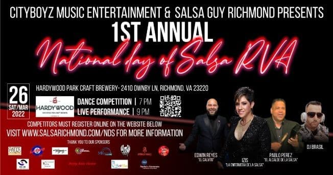 Event - 1st National Day of Salsa in RVA (NDSRVA) Live Music, Dance Competition and Free Workshops - Richmond, Virginia - March 26, 2022 | concert tickets