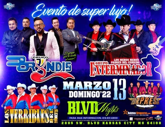Event - GRUPO BRYNDIS & GRUPO EXTERMINADOR EN VIVO ! KANSAS CITY MO. - Kansas City, Missouri - March 13, 2022 | concert tickets