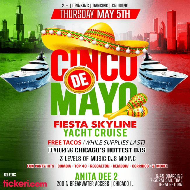 Event - CINCO DE MAYO FIESTA SKYLINE YACHT CRUISE ! CHICAGO ILLINOIS - Chicago, Illinois - May 5, 2022 | concert tickets