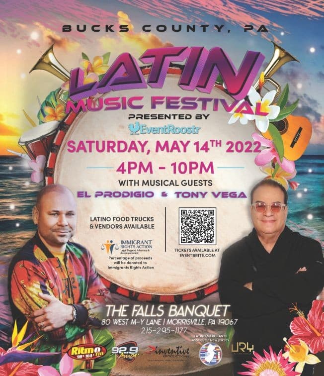 Event - EL PRODIGIO Y TONY VEGA EN EL PRIMER FESTIVAL DE MÚSICA LATINA DEL CONDADO DE BUCKS, PENNSYLVANIA! RESIDENTES DE PHILADELPHIA Y CAMDEN, ÚNANSE A NOSOTROS! - Morrisville, Pennsylvania - May 14, 2022 | concert tickets