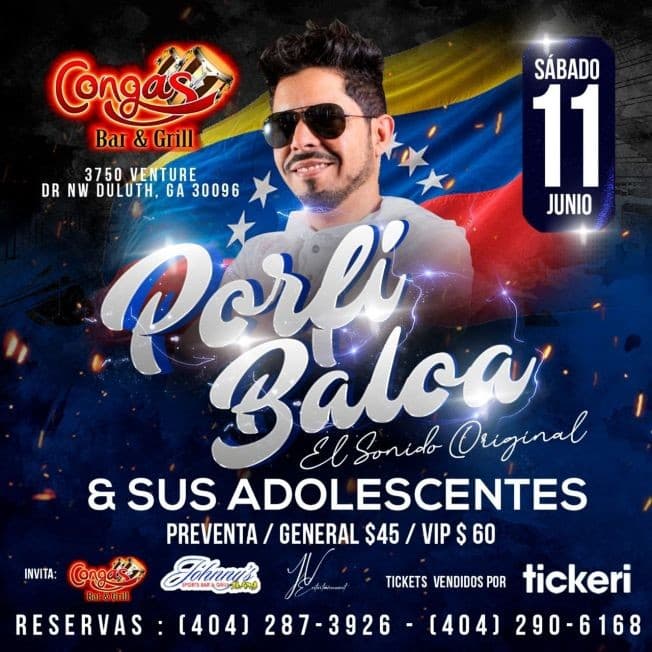 Event - PORFI BALOA Y SUS ADOLESCENTES EN CONCIERTO ! DULUTH GEORGIA - Duluth, Georgia - June 11, 2022 | concert tickets