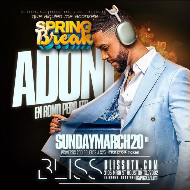 Event - DJ ADONI EN ROMO PERO FEO TOUR EN HOUSTON, TX - Houston, Texas - March 20, 2022 | concert tickets