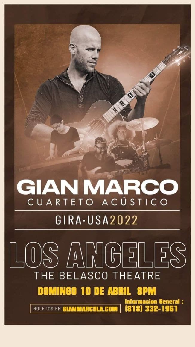 Event - Gianmarco en Concierto  - Los Angeles - Los Angeles, California - April 10, 2022 | concert tickets