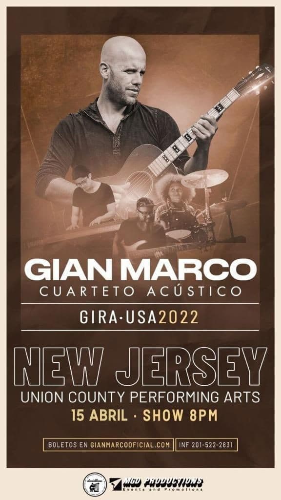 Event - GIAN MARCO  '' CUARTETO ACUSTICO GIRA-USA 2022 ''   RAHWAY NEW JERSEY - Rahway, New Jersey - April 15, 2022 | concert tickets