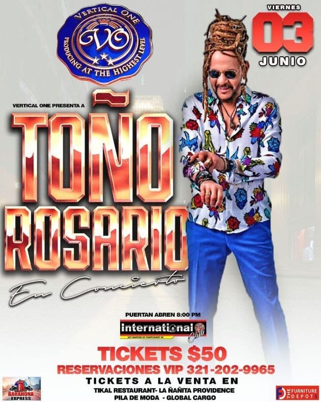 Event - TOÑO ROSARIO EN CONCIERTO ! PAWTUCKET RHODE ISLAND - Pawtucket, Rhode Island - June 3, 2022 | concert tickets