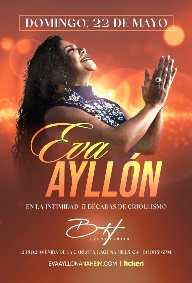 Event - EVA AYLLON EN CONCIERTO LAGUNA HILLS CALIFORNIA - Laguna Hills, California - May 22, 2022 | concert tickets