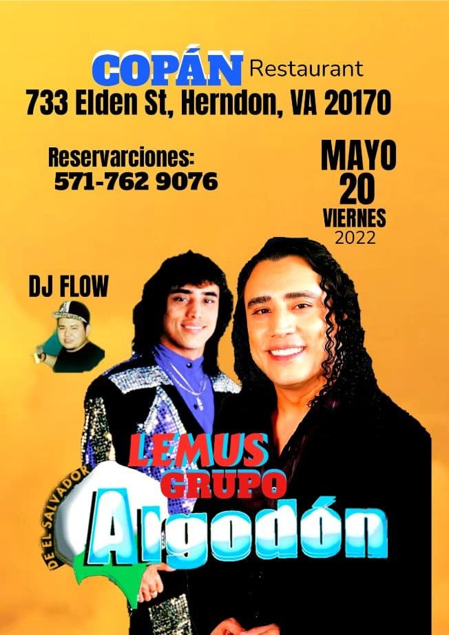 Event - ALGODON EN HERNDON VIRGINIA COPAN RESTAURANT - Herndon, Virginia - May 20, 2022 | concert tickets