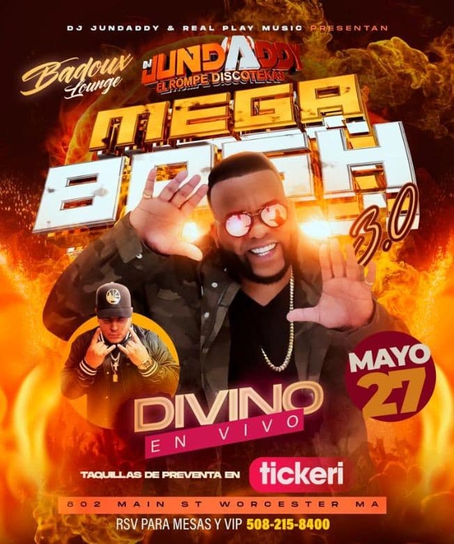 Event - DIVINO LIVE @ BADOUX LOUNGE (JUNNDADDY MEGA BASH 3.0) - Worcester, Massachusetts - 27 de mayo de 2022 | concert tickets