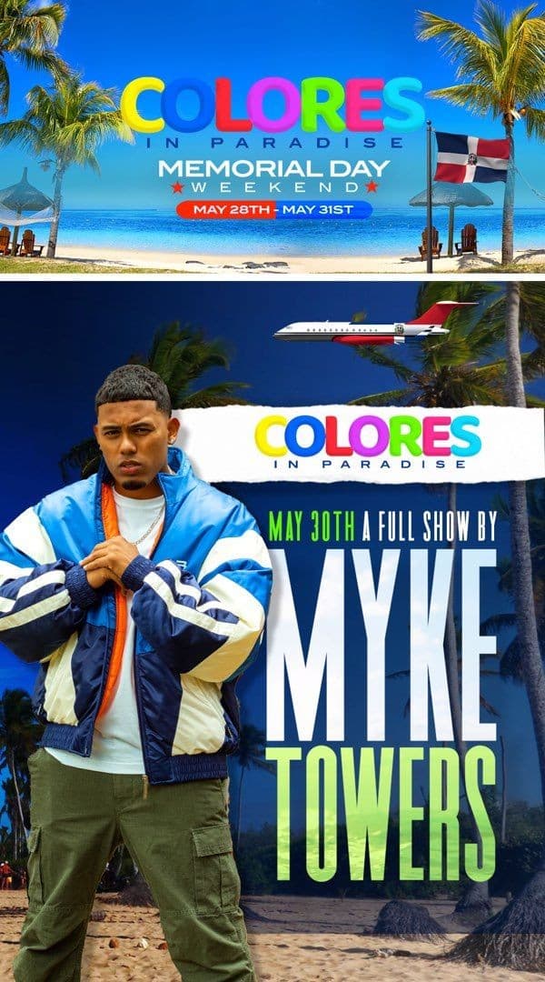 Event - Colores In Paradise Myke Towers Live At Punta Cana - Punta Cana, La Altagracia - May 28, 2022 | concert tickets