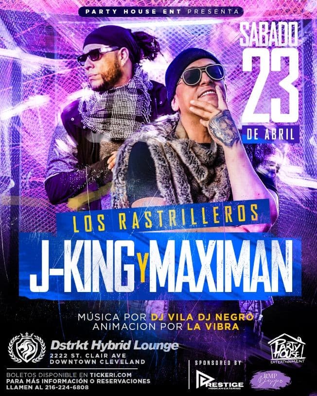 Event - LOS RASTRILLEROS J-KING Y MAXIMAN - CLEVELAND - Cleveland, Ohio - 23 de abril de 2022 | concert tickets