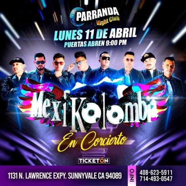 Event - MEXIKOLOMBIA EN CONCIERTO ! SUNNYVALE CALIFORNIA - Sunnyvale, California - April 11, 2022 | concert tickets