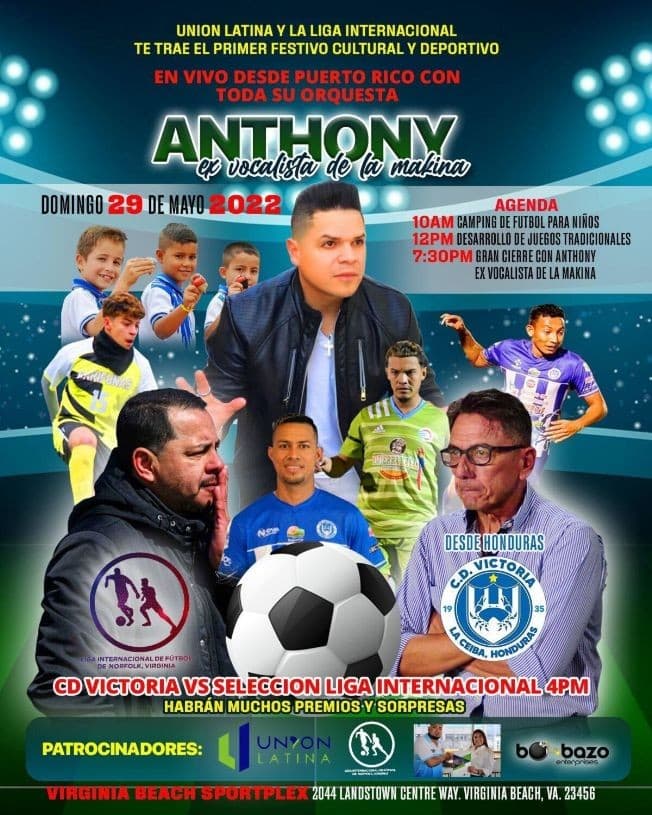 Event - FESTIVAL CULTURAL Y DEPORTIVO UNIÓN LATINA - Virginia Beach, Virginia - May 29, 2022 | concert tickets