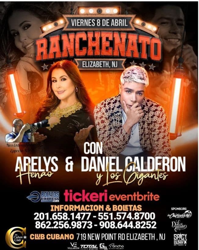 Event - Ranchenato Daniel Calderon & Arelys Henao - Elizabeth, New Jersey - April 8, 2022 | concert tickets
