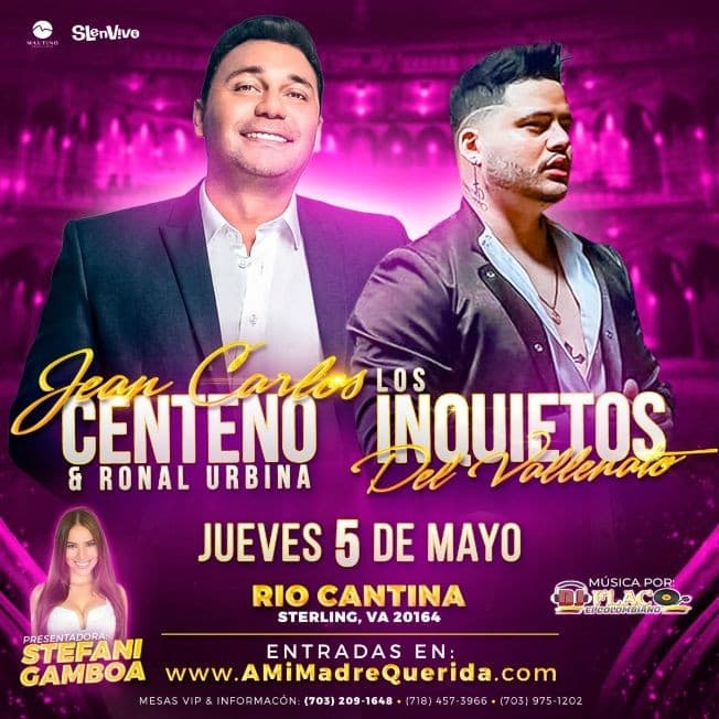 Event - JEAN CARLOS CENTENO & LOS INQUIETOS DEL VALLENATO ! VIRGINIA - Sterling, Virginia - May 5, 2022 | concert tickets