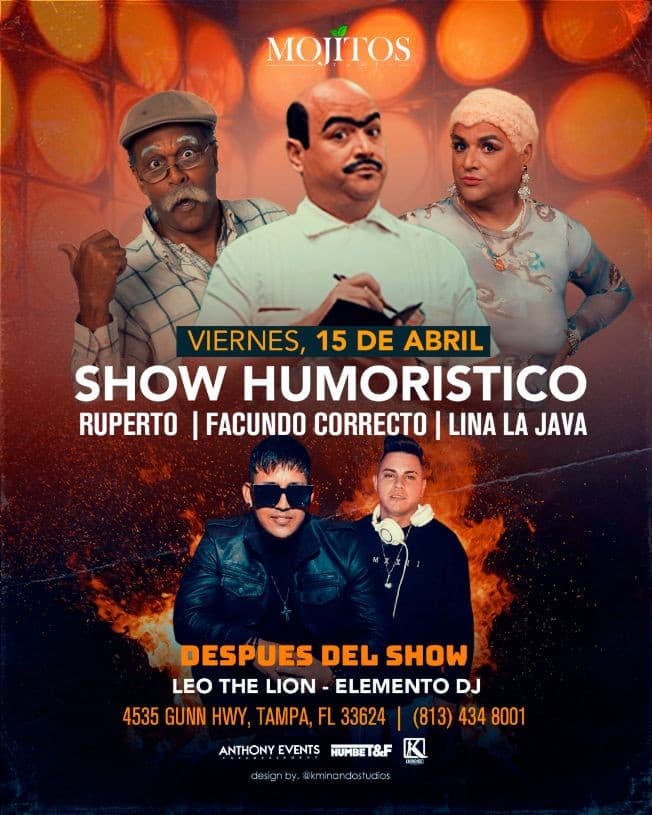Event - Show humorístico de Lina la Java facundo corrrecto y Ruperto - Tampa, Florida - April 15, 2022 | concert tickets
