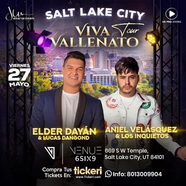 Event - ELDER DAYAN  - ANIEL VELASQUEZ Y LOS INQUIETOS DEL VALLENATO EN CONCIERTO! - Salt Lake City, Utah - May 27, 2022 | concert tickets