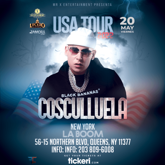 Event - COSCULLUELA EN  LA BOOM NEW YORK USA TOUR 2022 - Woodside, New York - May 20, 2022 | concert tickets