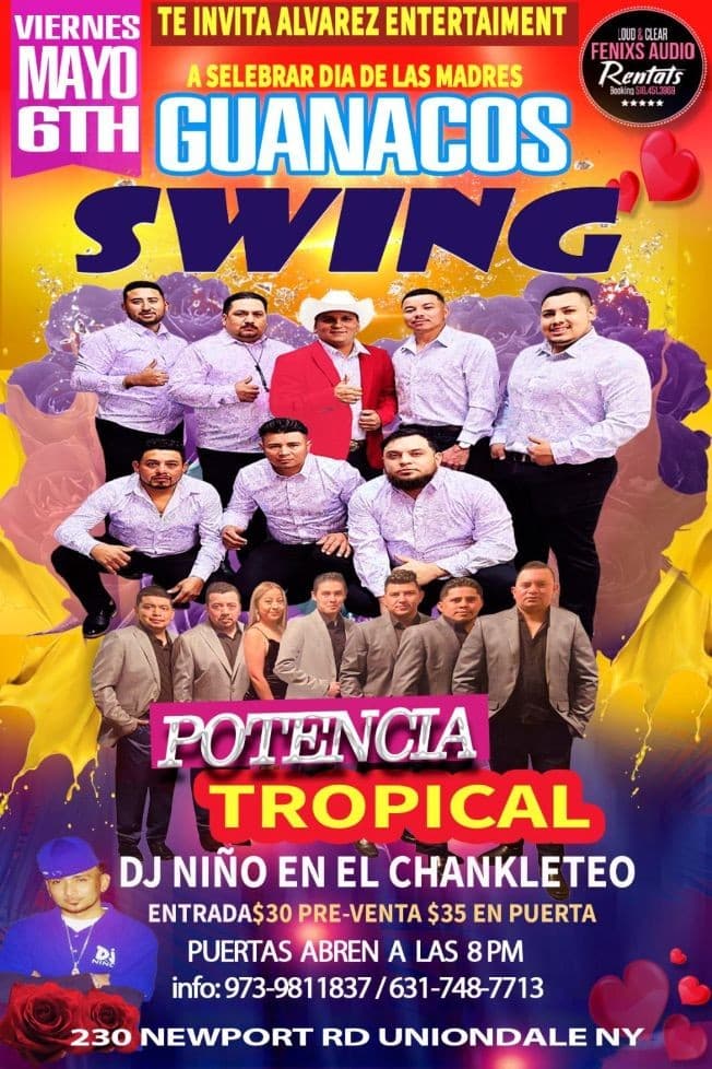 Event - GUANACOS SWING, POTENCIA TROPICAL  EN VIVO ! UNIONDALE NEW YORK - Uniondale, New York - May 6, 2022 | concert tickets