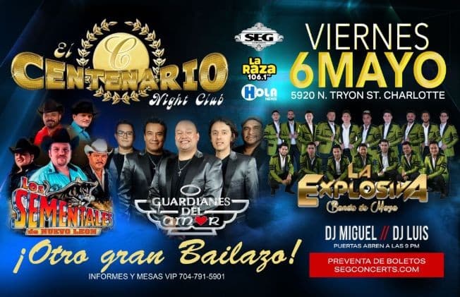 Event - Gran Bailazo! Guardianes del Amor, Sementales de Nuevo Leon, La Explosiva - Charlotte, North Carolina - May 6, 2022 | concert tickets