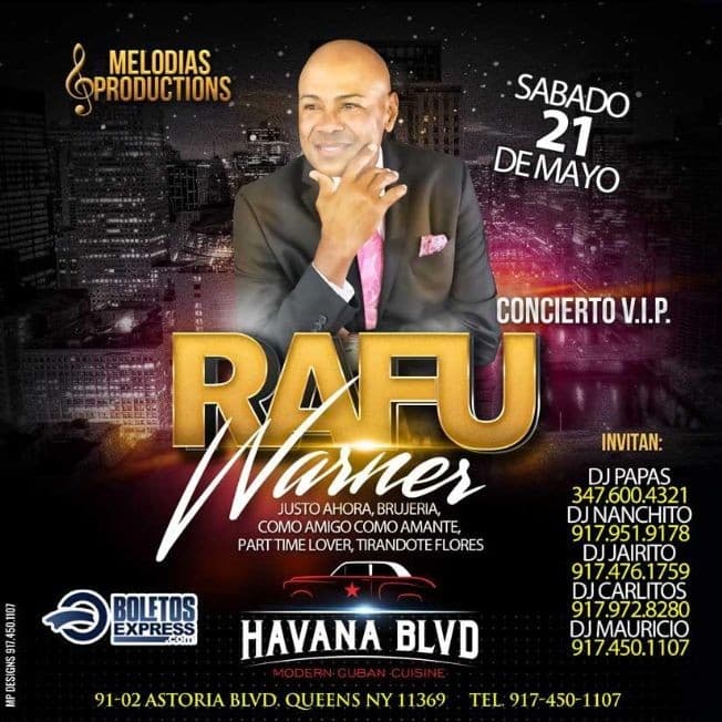 Event - RAFU WARNER (EX VOCALISTA BOBBY VALENTIN) EN CONCIERTO QUEENS NEW YORK - Queens, New York - 21 de mayo de 2022 | concert tickets